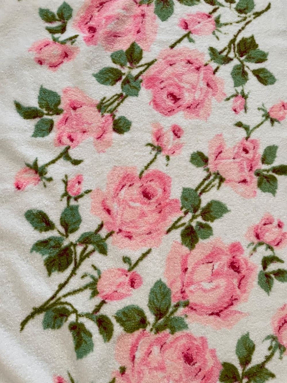 Vintage floral rose pink bath towel Cannon - Picture 4 of 4